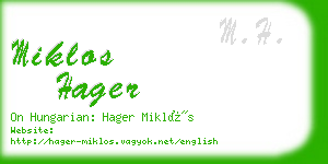miklos hager business card